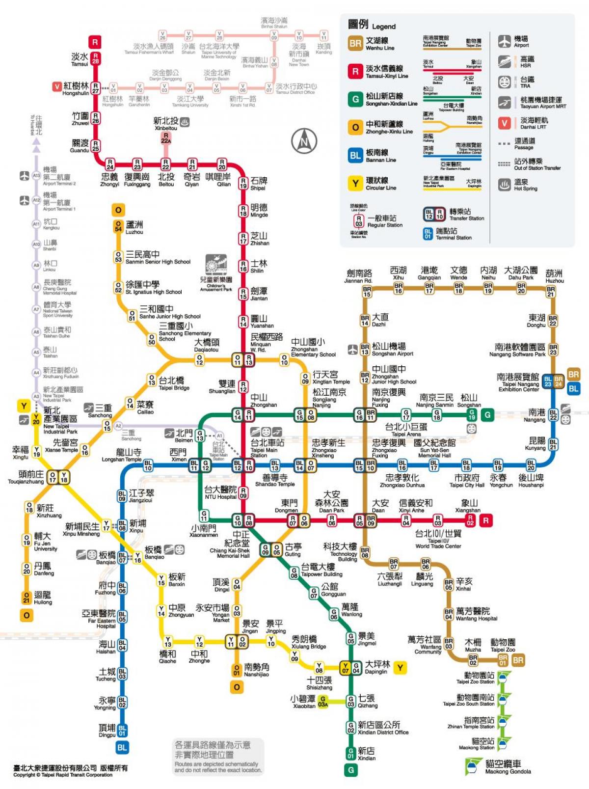 Taipei subway station map